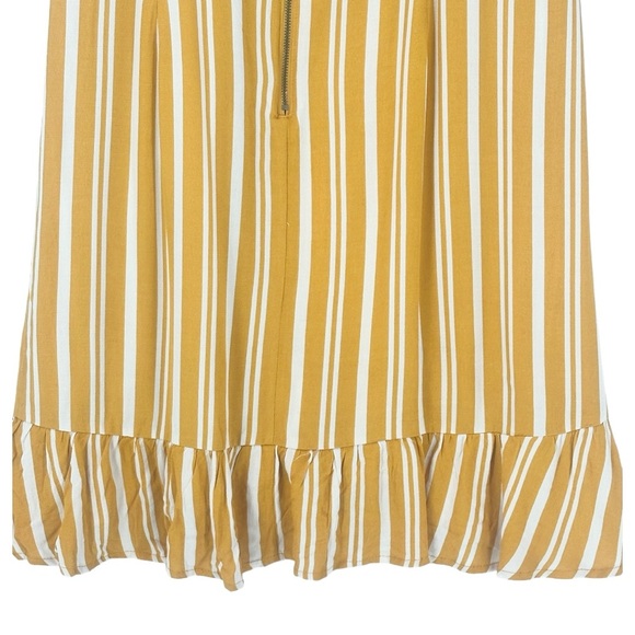 Xhilaration Women’s Short Sleeve Striped Faux Wrap Midi Dress Amber Size XL - Picture 9 of 11